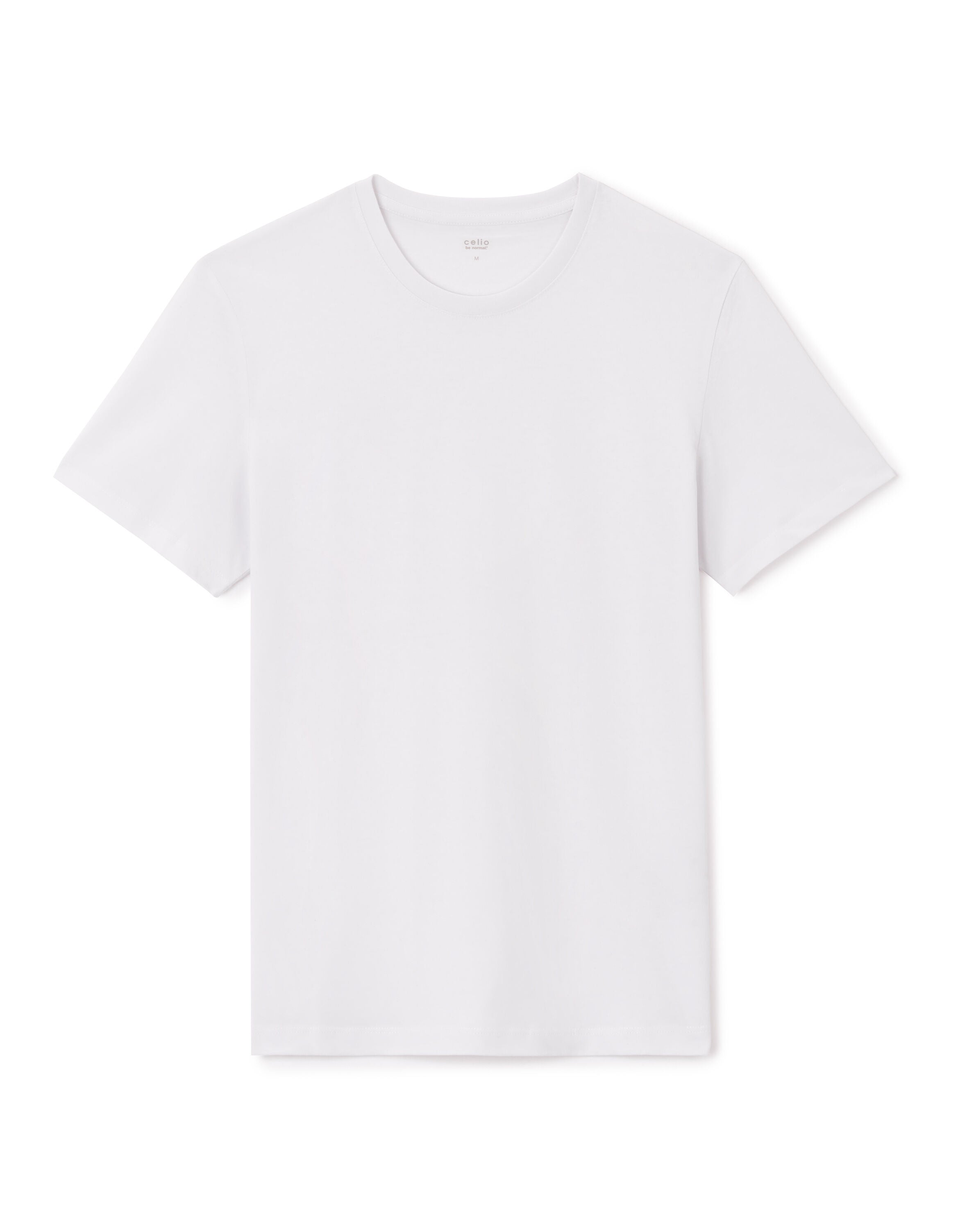 T-shirt regular col rond 100% coton - blanc